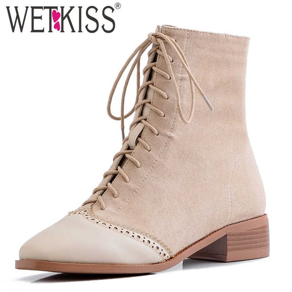 wetkiss lace up ankle boots chunky heels shoes woman cross tied sqaure toe short booties oxfords ladies shoes autumn big size 43 210630, Black
wetkiss lace up ankle boots chunky heels shoes woman cross tied sqaure toe short booties oxfords ladies shoes autumn big size 43 210630, Black
