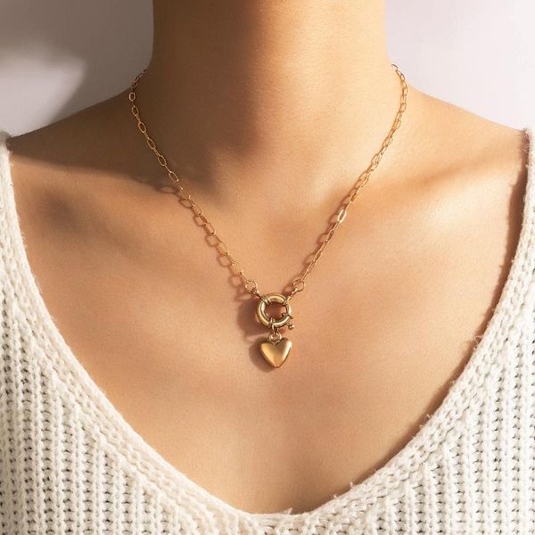 pendant necklaces edgy heart necklace for women charms gold color alloy metal chain choker wedding jewelry accessories, Silver
pendant necklaces edgy heart necklace for women charms gold color alloy metal chain choker wedding jewelry accessories, Silver