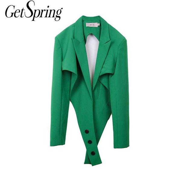 getspring women blazer backless suit long sleeve lace up short green coat fashion women's slim jacket 210601, White;black
getspring women blazer backless suit long sleeve lace up short green coat fashion women's slim jacket 210601, White;black