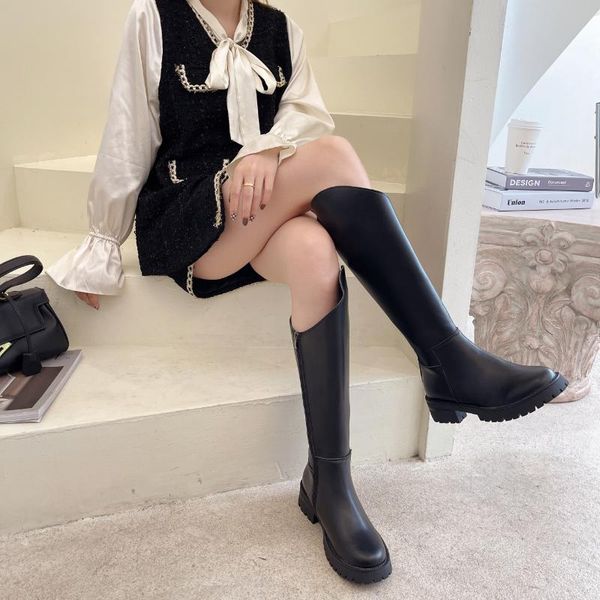 boots genuine leather platform round toe flat heels wome's solid color zipper knight for women botas mujer zapatos, Black
boots genuine leather platform round toe flat heels wome's solid color zipper knight for women botas mujer zapatos, Black