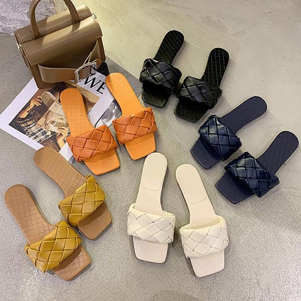 women slippers sandals summer fashion square toe weave leather slides flat sandal casual flip flops outdoor beach shoes, Black
women slippers sandals summer fashion square toe weave leather slides flat sandal casual flip flops outdoor beach shoes, Black