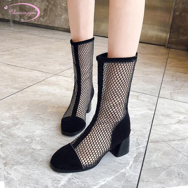 japanese nightclub style comfortable round toe summer boots sandals fashion mesh zipper medium with chunky women shoes, Black
japanese nightclub style comfortable round toe summer boots sandals fashion mesh zipper medium with chunky women shoes, Black