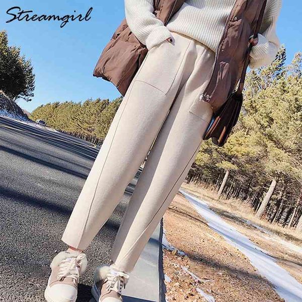 knitted cashmere harem pants women warm black casual loose womens spring wool pants with high waist black trousers women office 210421, Black;white
knitted cashmere harem pants women warm black casual loose womens spring wool pants with high waist black trousers women office 210421, Black;white