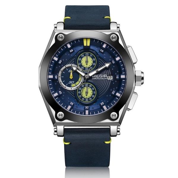 wristwatches megir brand blue quartz men watches leather strap chronograph sport wrist watch clock relogio masculino reloj hombre 098, Slivery;brown
wristwatches megir brand blue quartz men watches leather strap chronograph sport wrist watch clock relogio masculino reloj hombre 098, Slivery;brown