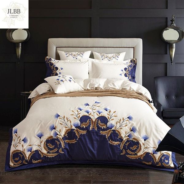 king size chic embroidered white blue luxury bedding set 60s egyptian cotton bed sheet duvet cover pillowcase sets
king size chic embroidered white blue luxury bedding set 60s egyptian cotton bed sheet duvet cover pillowcase sets