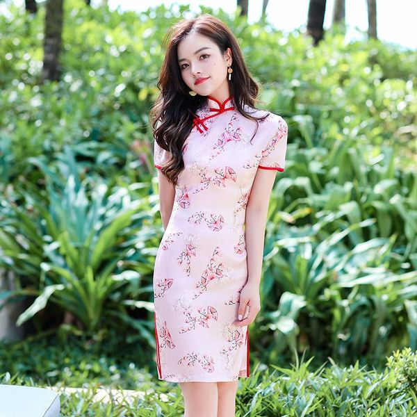 ethnic clothing summer flower printed satin qipao traditional chinese women short sleeve mandarin collar dress daily student cheongsam, Red
ethnic clothing summer flower printed satin qipao traditional chinese women short sleeve mandarin collar dress daily student cheongsam, Red