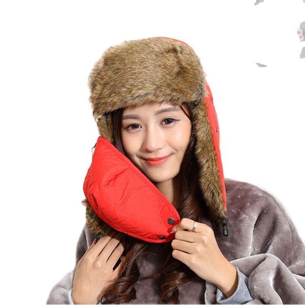 berets russian bomber hats warm winter men and women earmuffs cap with mask thick solid color ear riding, Blue;gray
berets russian bomber hats warm winter men and women earmuffs cap with mask thick solid color ear riding, Blue;gray