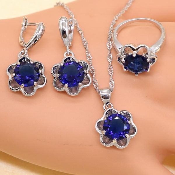 earrings & necklace xutaayi silver jewelry sets for women flower blue cubic zirconia white cz fancy wedding necklace/rings/earrings set
earrings & necklace xutaayi silver jewelry sets for women flower blue cubic zirconia white cz fancy wedding necklace/rings/earrings set