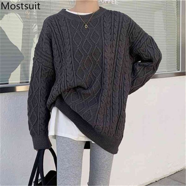 warm thick twisted knitted long pullover jumper women winter sleeve o-neck loose sweater fashion casual female 210513, Black
warm thick twisted knitted long pullover jumper women winter sleeve o-neck loose sweater fashion casual female 210513, Black