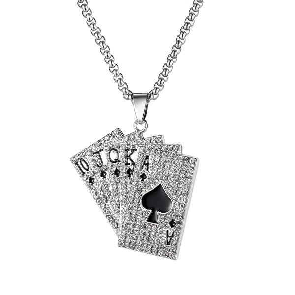couples sweater necklace pendants mens womens diamond porker tag sliver stainless steel choker hip pop strings fashion jewelrys to boys love, Silver
couples sweater necklace pendants mens womens diamond porker tag sliver stainless steel choker hip pop strings fashion jewelrys to boys love, Silver