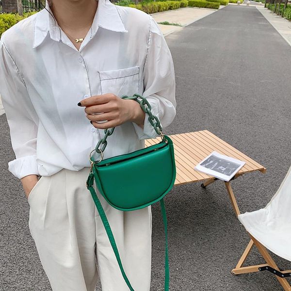 evening bags vintage women chain design hand bag female travel solid color messenger casual thick pu small semicircle handbag
evening bags vintage women chain design hand bag female travel solid color messenger casual thick pu small semicircle handbag