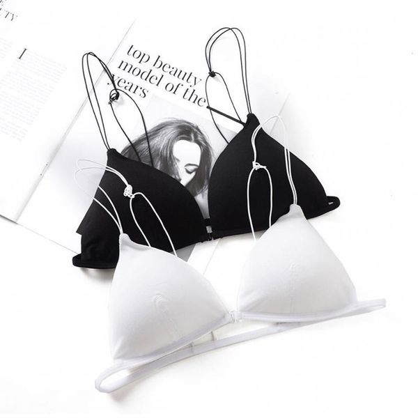 french simple seamless bra women fashion solid push up s soft triangle cup female lingerie thin string, Black;white
french simple seamless bra women fashion solid push up s soft triangle cup female lingerie thin string, Black;white