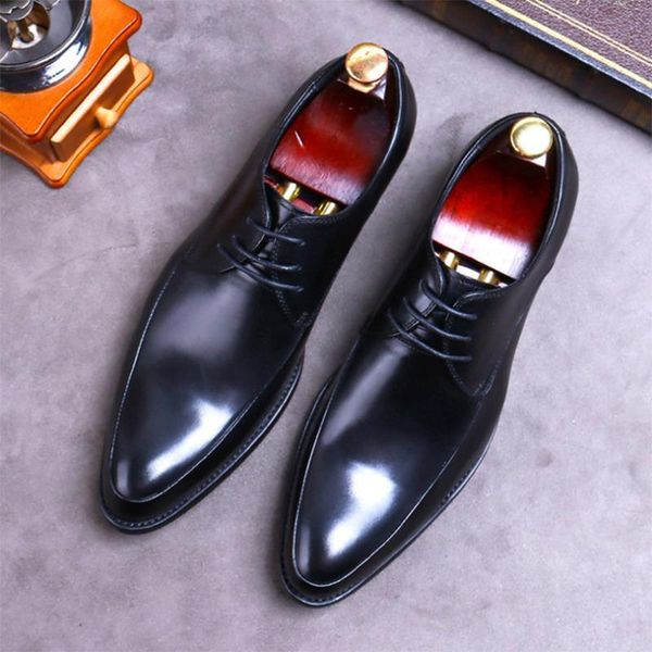 genuine cow wax leather shoes business leisure pointed head large dress black coffee flat big size spring
genuine cow wax leather shoes business leisure pointed head large dress black coffee flat big size spring