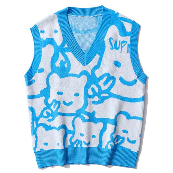 men's sweaters lacible harajuku streetwear v neck sleeveless shirts scissorhand vest standard rabbits loose sweater, White;black
men's sweaters lacible harajuku streetwear v neck sleeveless shirts scissorhand vest standard rabbits loose sweater, White;black