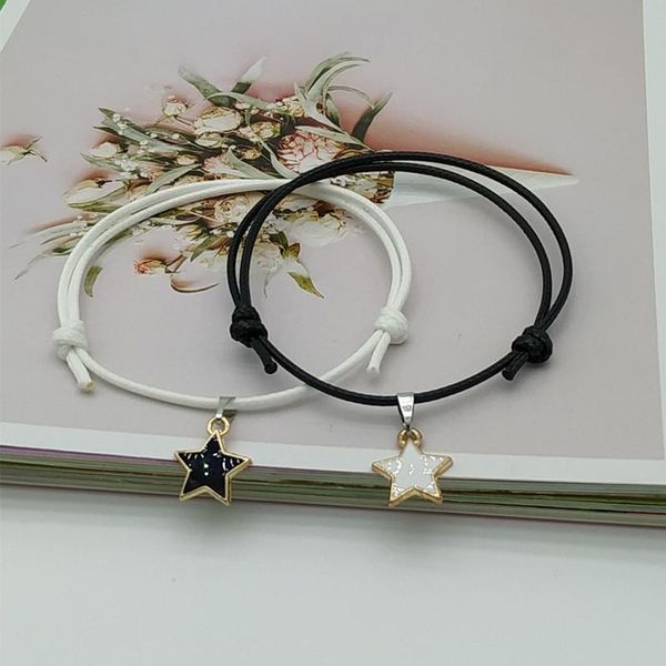 charm bracelets arrival paired for women and men couple black white rope chain fashion stars lucky bracelet, Golden;silver
charm bracelets arrival paired for women and men couple black white rope chain fashion stars lucky bracelet, Golden;silver