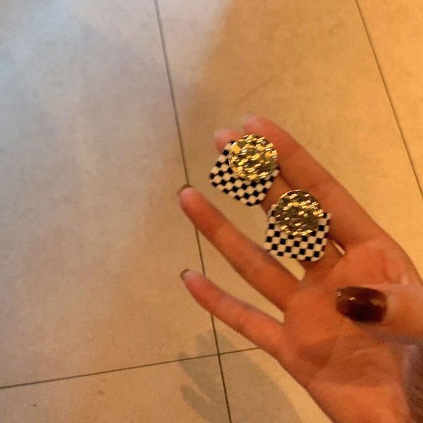 stud vintage acrylic black white grid checkerboard earrings for women elegant trendy jewelry female delicate wholesale, Golden;silver
stud vintage acrylic black white grid checkerboard earrings for women elegant trendy jewelry female delicate wholesale, Golden;silver
