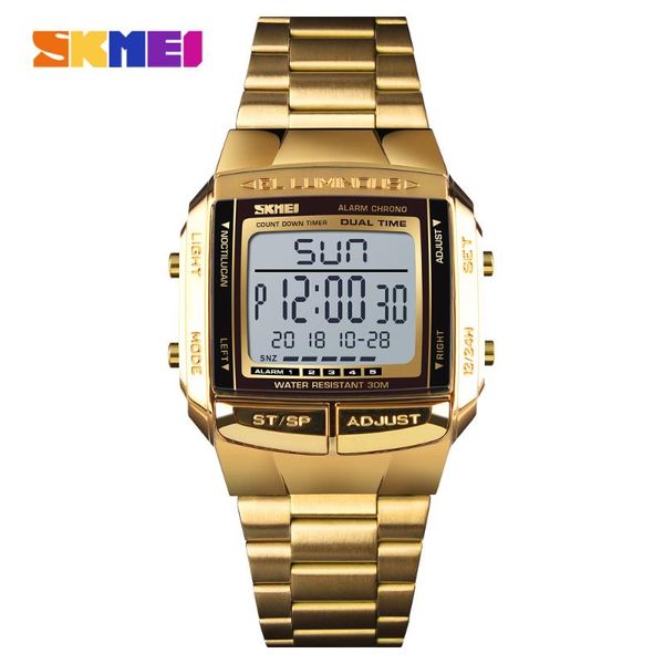 wristwatches skmei led digital watch men fashion waterproof 5 alarm countdown stainless steel mens watches relogio masculino sport, Slivery;brown
wristwatches skmei led digital watch men fashion waterproof 5 alarm countdown stainless steel mens watches relogio masculino sport, Slivery;brown