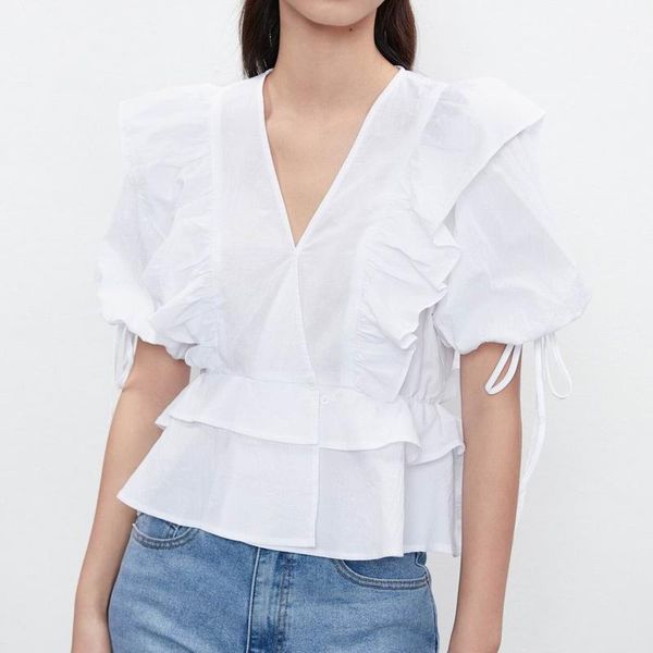 women's blouses & shirts women white shirt blouse summer 2021 fashion short sleeve v-neck female ruffle top
women's blouses & shirts women white shirt blouse summer 2021 fashion short sleeve v-neck female ruffle top