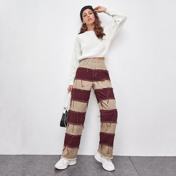 fashion harajuku women's pants street s high waist skinny stretch stitching jeans straight woman trouser, Blue
fashion harajuku women's pants street s high waist skinny stretch stitching jeans straight woman trouser, Blue
