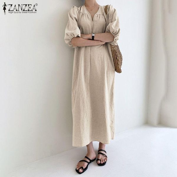 womens summer korean maxi dress elegant solid kftan vestidos female puff sleeves dresses plus size zanzea v neck robe femme 5xl casual, Black;gray
womens summer korean maxi dress elegant solid kftan vestidos female puff sleeves dresses plus size zanzea v neck robe femme 5xl casual, Black;gray