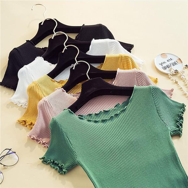 ice silk knitted basic womens sweaters korean slim solid women short sleeve elastic o neck pullover, White;black
ice silk knitted basic womens sweaters korean slim solid women short sleeve elastic o neck pullover, White;black