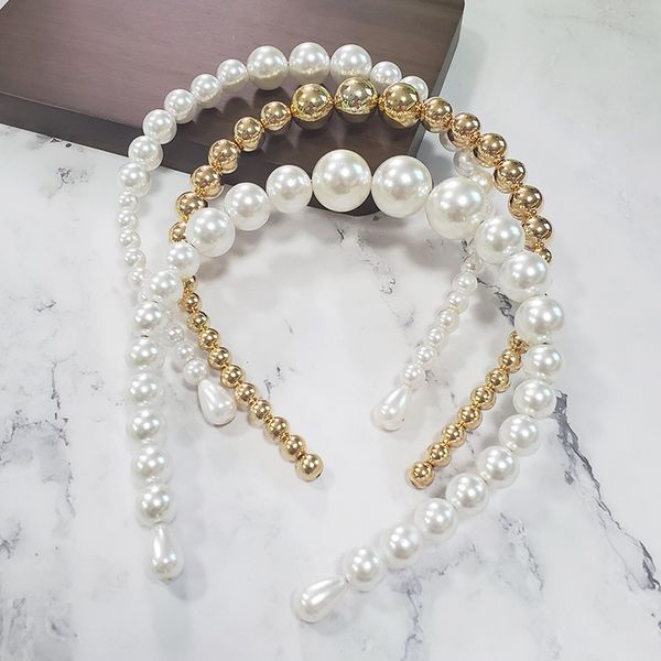 elegant headband wild personality fashion turban girls hair headwear trendy luxury big pearl headband for women, Silver
elegant headband wild personality fashion turban girls hair headwear trendy luxury big pearl headband for women, Silver