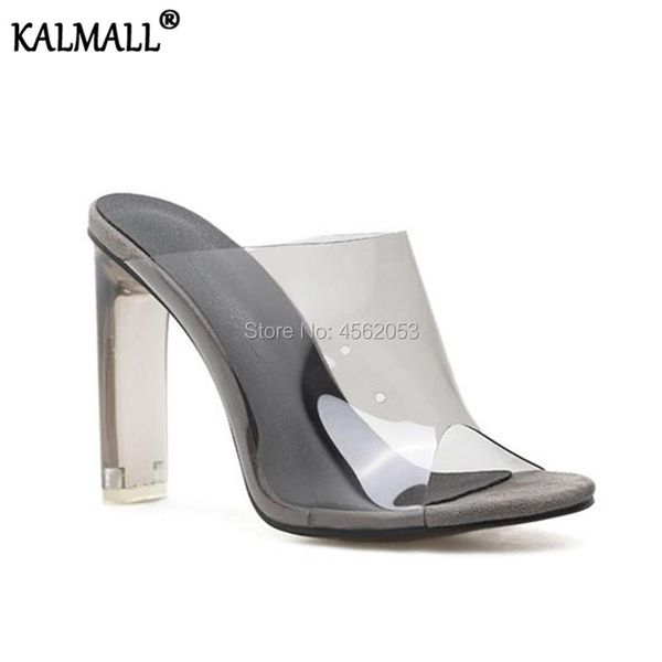 slippers kalmall peep toe slip on crystal perspex high heels clear sandals jelly half shoes summer transparent slides women, Black
slippers kalmall peep toe slip on crystal perspex high heels clear sandals jelly half shoes summer transparent slides women, Black