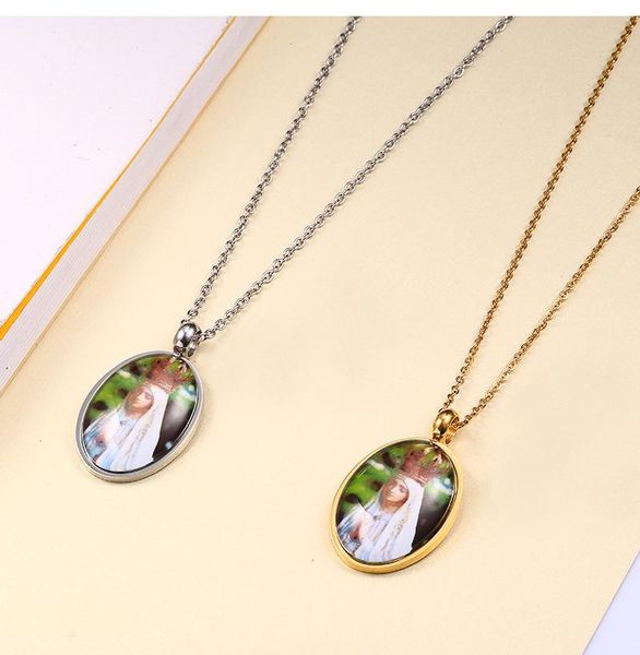 pendant necklaces stainless steel female necklace virgin mary jewelry oval glass titanium european style, Silver
pendant necklaces stainless steel female necklace virgin mary jewelry oval glass titanium european style, Silver