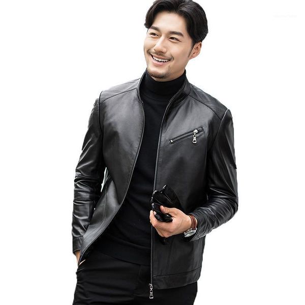 men's leather & faux genuine jacket spring autumn men real sheepskin coat for streetwear baseball chaqueta fsbaqs001 my1827, Black
men's leather & faux genuine jacket spring autumn men real sheepskin coat for streetwear baseball chaqueta fsbaqs001 my1827, Black