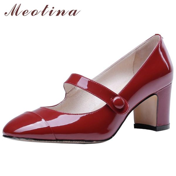 dress shoes meotina high heels women mary janes patent leather thick heel elegant round toe pumps ladies autumn red size 39, Black
dress shoes meotina high heels women mary janes patent leather thick heel elegant round toe pumps ladies autumn red size 39, Black
