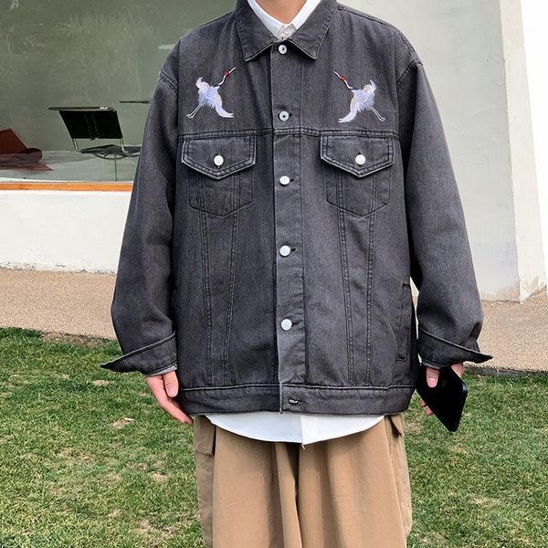 men's jackets cotton denim jacket fashion retro embroidered mens streetwear korean loose hip-hop bomber men m-2xl, Black;brown
men's jackets cotton denim jacket fashion retro embroidered mens streetwear korean loose hip-hop bomber men m-2xl, Black;brown