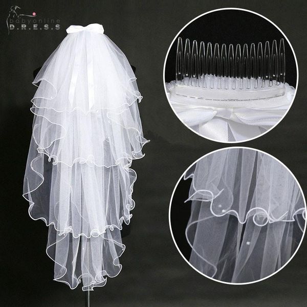bridal veils voile mariage 1.5 m four layers white ivory short wedding veil with pearls comb bowknot veu de noiva, Black
bridal veils voile mariage 1.5 m four layers white ivory short wedding veil with pearls comb bowknot veu de noiva, Black