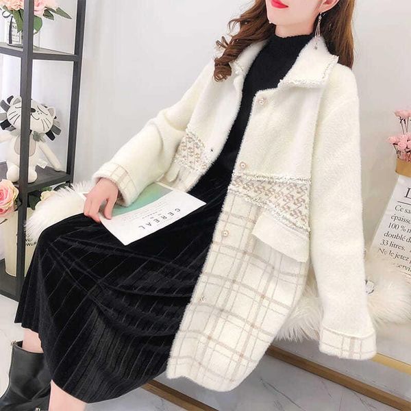 women's knits & tees 2021 spring and autumn fashion imitation mink fleece sweater jacket women loose mid-length western style knitted c, White
women's knits & tees 2021 spring and autumn fashion imitation mink fleece sweater jacket women loose mid-length western style knitted c, White