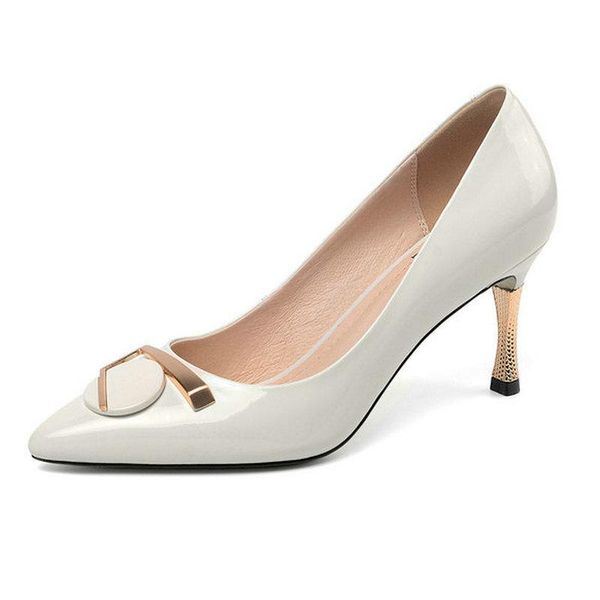 dress shoes genuine leather women high heels pointed toe metal decroation spring autumn girls ladies, Black
dress shoes genuine leather women high heels pointed toe metal decroation spring autumn girls ladies, Black