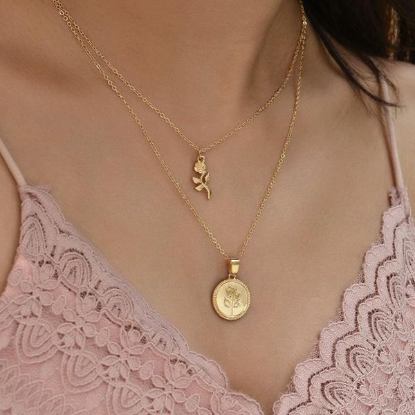 chains rose flower woman necklace layered chain women pendant girls gold color fashion european elegant zinc alloy collares, Silver
chains rose flower woman necklace layered chain women pendant girls gold color fashion european elegant zinc alloy collares, Silver