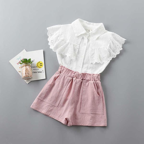 2-7 years girl clothing sets summer fashion lace solid kid children shirt+pant 2pcs 210615, White
2-7 years girl clothing sets summer fashion lace solid kid children shirt+pant 2pcs 210615, White
