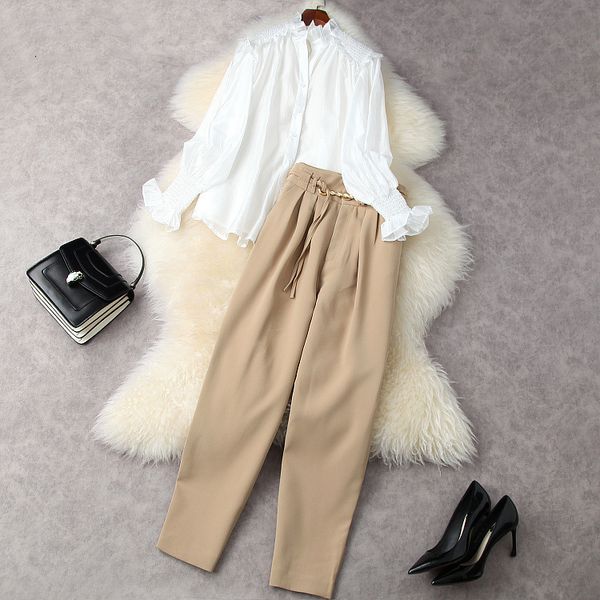dress european and american women's wear for spring 2021 long sleeved white shirt nine cropped pants with metal belt fashion suits qdnh
dress european and american women's wear for spring 2021 long sleeved white shirt nine cropped pants with metal belt fashion suits qdnh