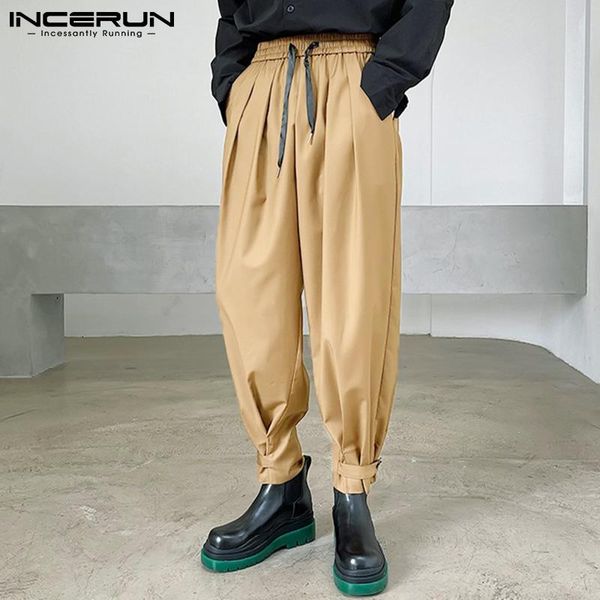 men's pants incerun long solid color comfortable fashion elastic waist pantalons drawstring casual loose trouser 2021, Black
men's pants incerun long solid color comfortable fashion elastic waist pantalons drawstring casual loose trouser 2021, Black