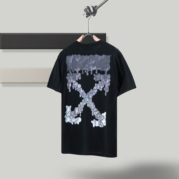 off style white grey drop arrstyle direct jet printing short sleeve t-shirt, White;black
off style white grey drop arrstyle direct jet printing short sleeve t-shirt, White;black