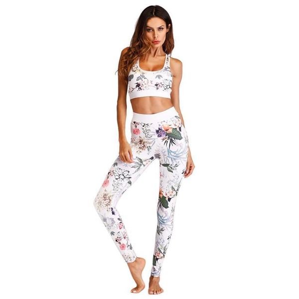 women's two piece pants 2pcs/set women ink floral print sports leggings vest suit exercise clothing fitness jogging femme outfit sexy, White
women's two piece pants 2pcs/set women ink floral print sports leggings vest suit exercise clothing fitness jogging femme outfit sexy, White