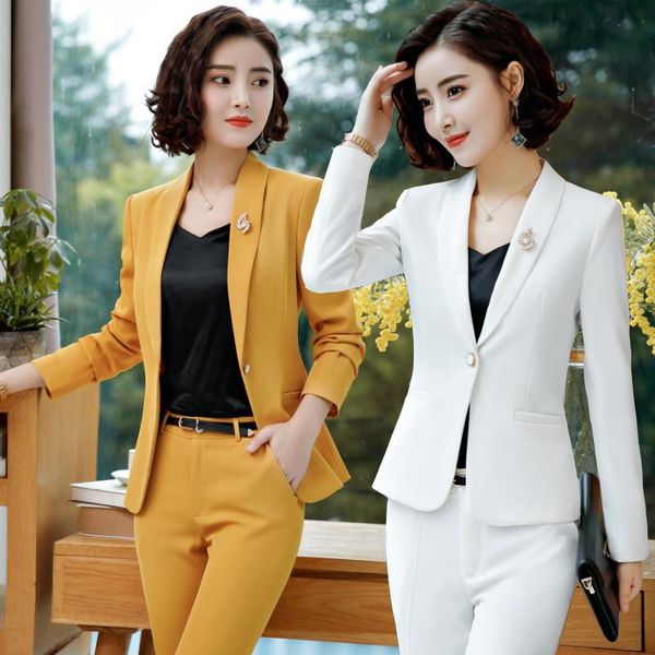 women's two piece pants spring work suits for women jacket and set office sets 2 blazer, White
women's two piece pants spring work suits for women jacket and set office sets 2 blazer, White