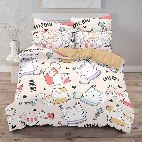 bedding sets 3d cartoon set cat pattern duvet cover 200x200 soft quilt pillowcase single twin double king size for kids
bedding sets 3d cartoon set cat pattern duvet cover 200x200 soft quilt pillowcase single twin double king size for kids