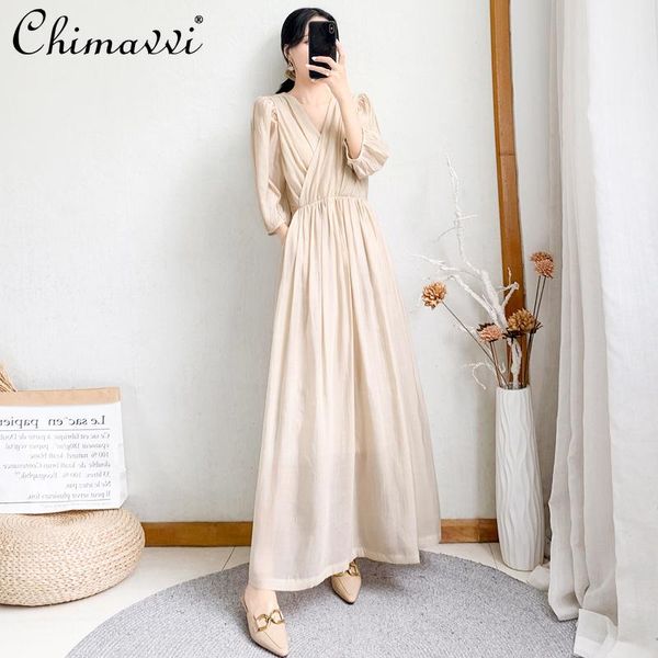 casual dresses 2021 women's summer solid color overknee long dress slimming three quarter v neck female korean, Black;gray
casual dresses 2021 women's summer solid color overknee long dress slimming three quarter v neck female korean, Black;gray