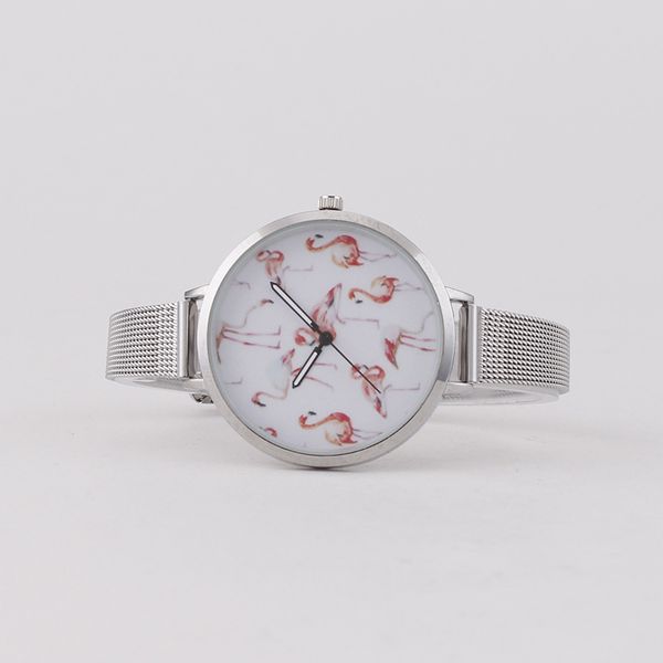 net red flamingo fashion ladies quartz watch large dial milan mesh strap, Slivery;golden
net red flamingo fashion ladies quartz watch large dial milan mesh strap, Slivery;golden
