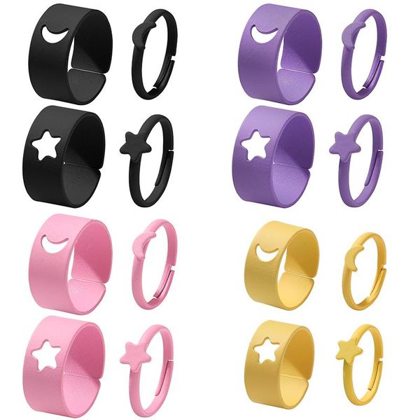 cluster rings if me 4pcs/set funky trendy stylish star moon couple opening finger for women metal paint engagement ring jewelry, Golden;silver
cluster rings if me 4pcs/set funky trendy stylish star moon couple opening finger for women metal paint engagement ring jewelry, Golden;silver