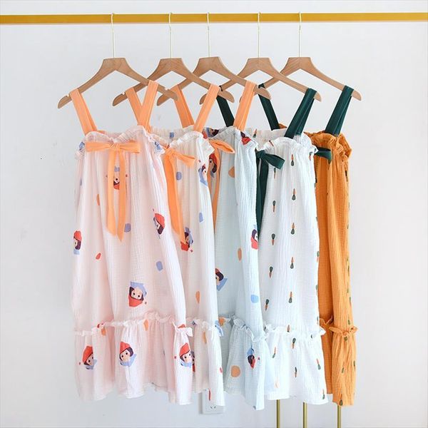 summer sleeveless cartoon spaghetti strap women sleepwear nightgowns cotton sleep dress double gauze thin skirt night wear, Black;red
summer sleeveless cartoon spaghetti strap women sleepwear nightgowns cotton sleep dress double gauze thin skirt night wear, Black;red