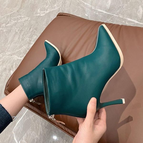 boots 2021 fashion ins short woman high heeled ankle boot women autumn shoes pointed toe female footware back zipper black green
boots 2021 fashion ins short woman high heeled ankle boot women autumn shoes pointed toe female footware back zipper black green