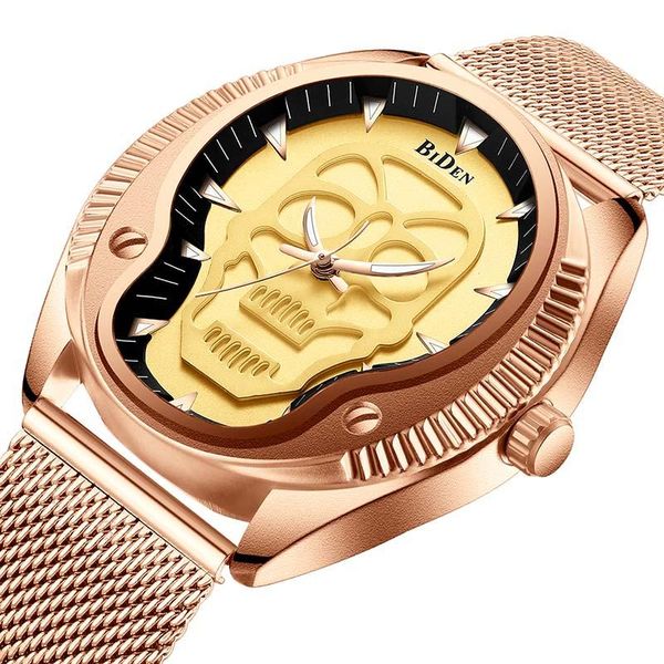 wristwatches men's watch creative clock stainless steel gold male wristwatch skull style men quartz watches, Slivery;brown
wristwatches men's watch creative clock stainless steel gold male wristwatch skull style men quartz watches, Slivery;brown