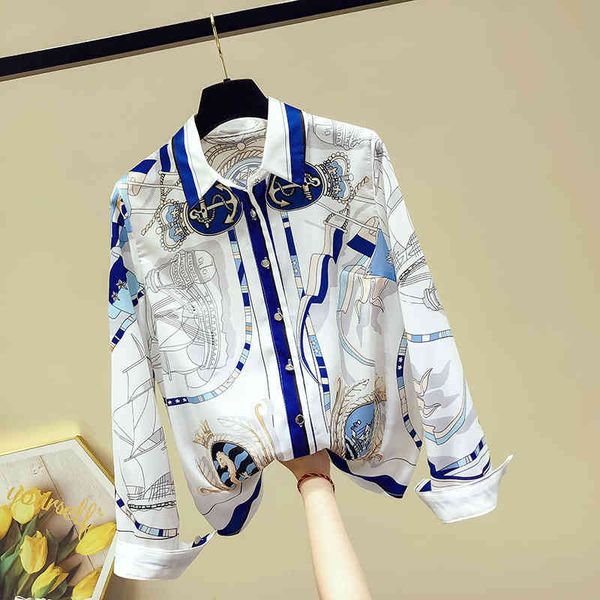 autumn women's turn down collar long sleeves runway style print shirt female office ladies shirts blouse a3659 210428, White
autumn women's turn down collar long sleeves runway style print shirt female office ladies shirts blouse a3659 210428, White