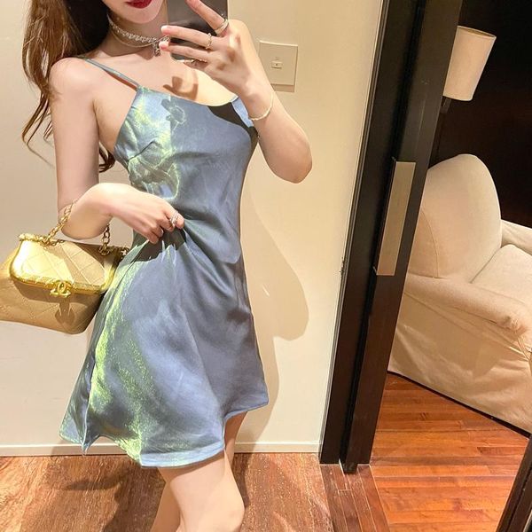 casual dresses silk suspender dress summer 2021 party high end luxury style, Black;gray
casual dresses silk suspender dress summer 2021 party high end luxury style, Black;gray